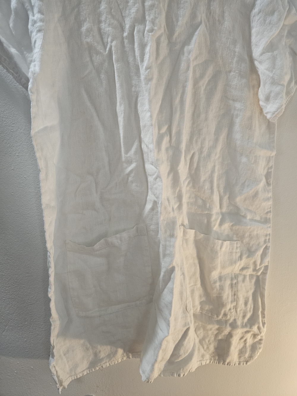 Flax White Linen Short-Sleeve Tunic - Picture 3 of 5
